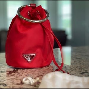 Prada O ring bucket clutch